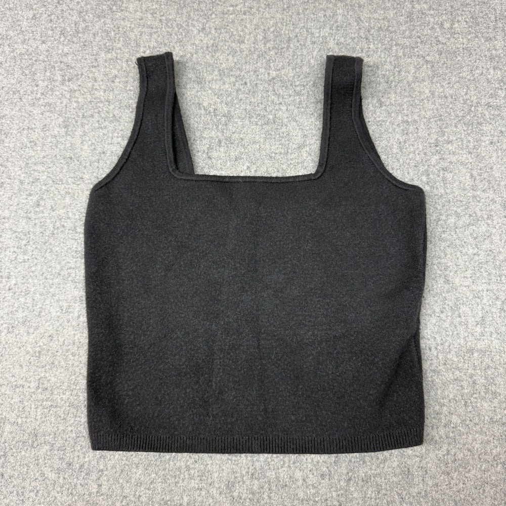 Abercrombie & Fitch Knit Tank Top Small Charcoal Grey Square Neck Soft A&F